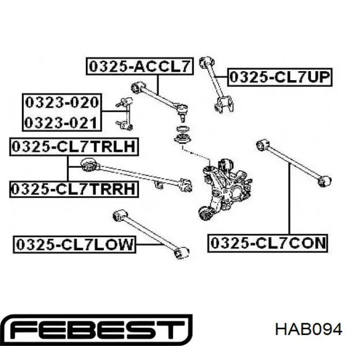 Сайлентблок верхнего заднего рычага Febest HAB094