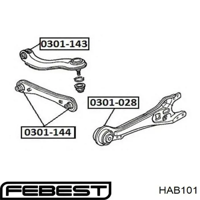Сайлентблок заднего продольного рычага задний HAB101 Febest