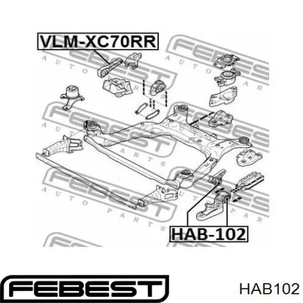 Купить HAB102 Febest Сайлентблок заднего нижнего рычага