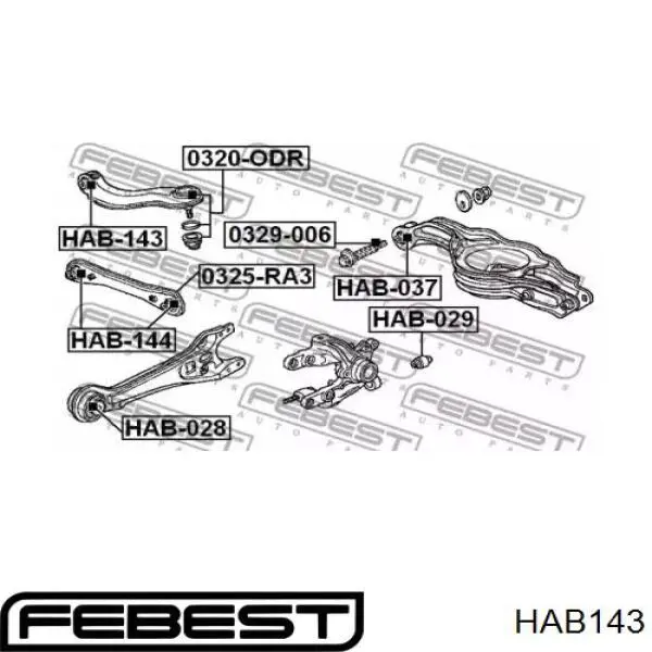 Сайлентблок заднего верхнего рычага HAB143 Febest