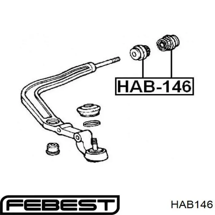 Silentblock de suspensión delantero inferior HAB146 Febest