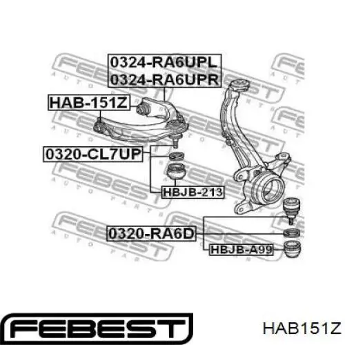 Сайлентблок переднего верхнего рычага HAB151Z Febest