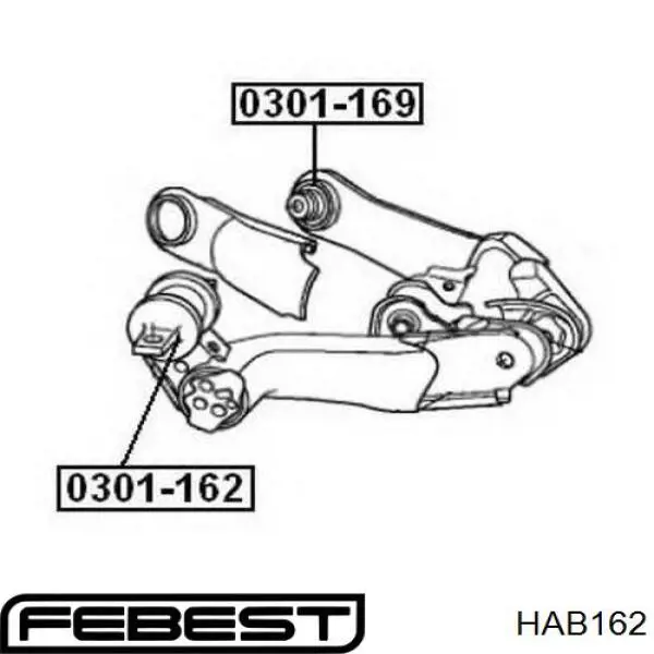 HAB162 Febest Сайлентблок задней тяги