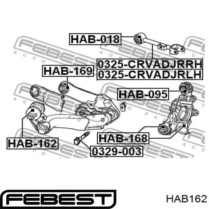 Полиуретановый сайлентблок заднего нижнего рычага Febest HAB162 цена, от 35.08 USD