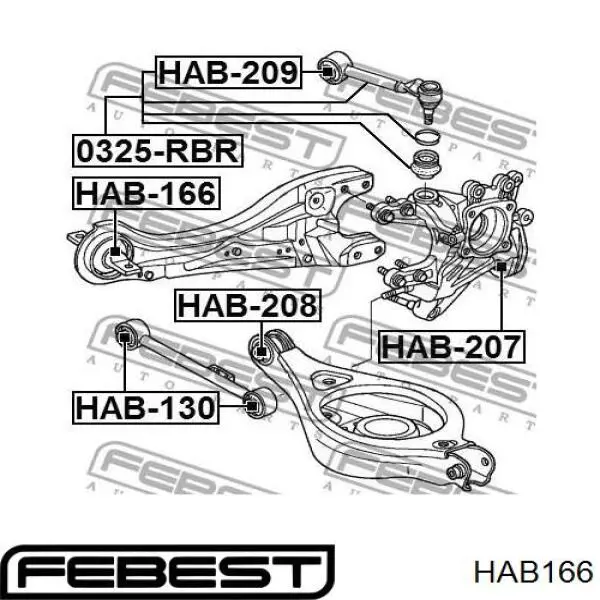 Сайлентблок заднего продольного рычага передний HAB166 Febest