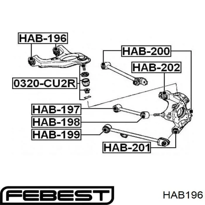 Купить HAB196 Febest Сайлентблок верхнего рычага
