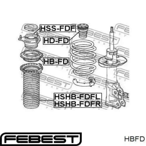 Rodamiento amortiguador delantero HBFD Febest