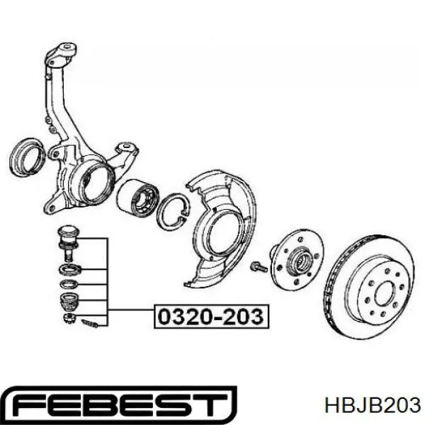 Нижняя шаровая опора HBJB203 Febest