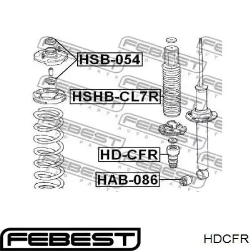 Буфер-отбойник амортизатора заднего Febest HDCFR цена, от 2.40 USD