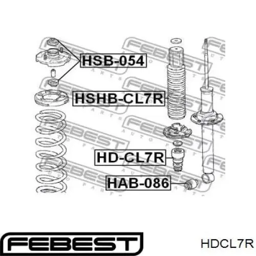 Almohadilla de tope, suspensión trasera HDCL7R Febest