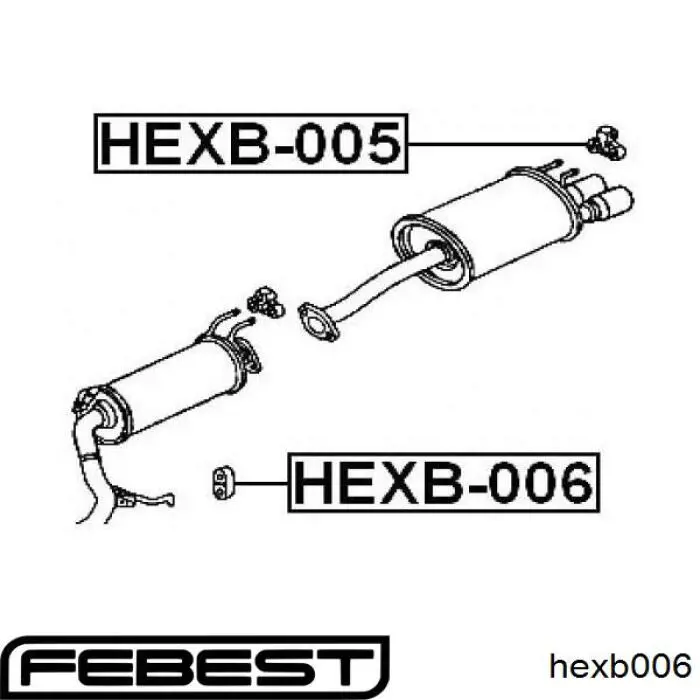 Подушка крепления глушителя Febest HEXB006