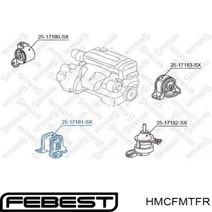 Купить HMCFMTFR Febest Передняя опора двигателя