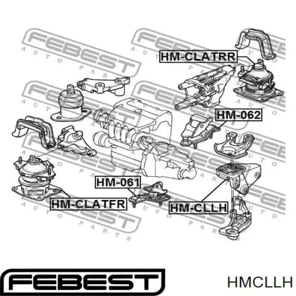 Купить HMCLLH Febest Подушка (опора) двигателя левая верхняя