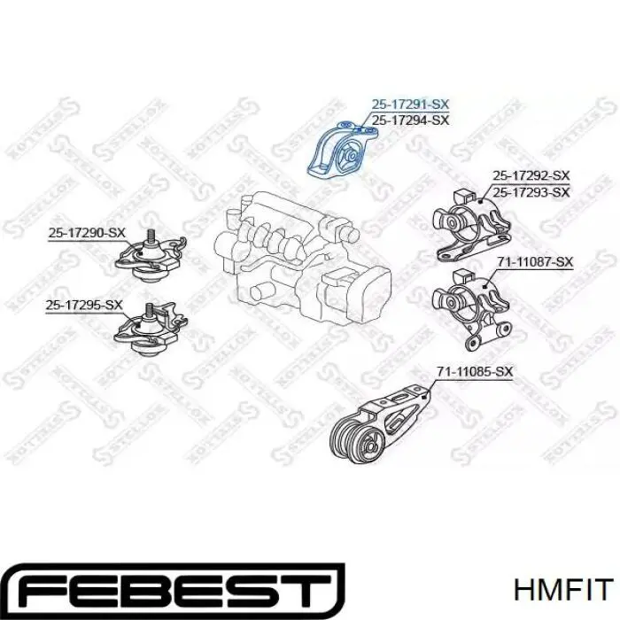Задняя опора двигателя HMFIT Febest