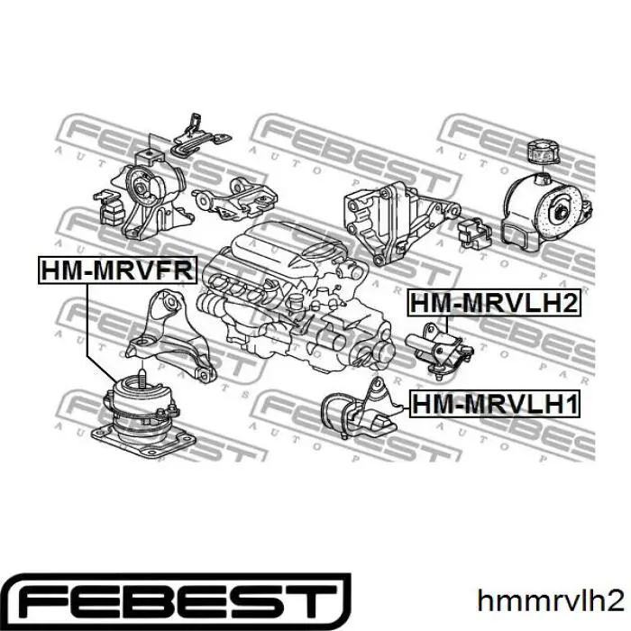 Подушка (опора) двигателя левая задняя Febest HMMRVLH2