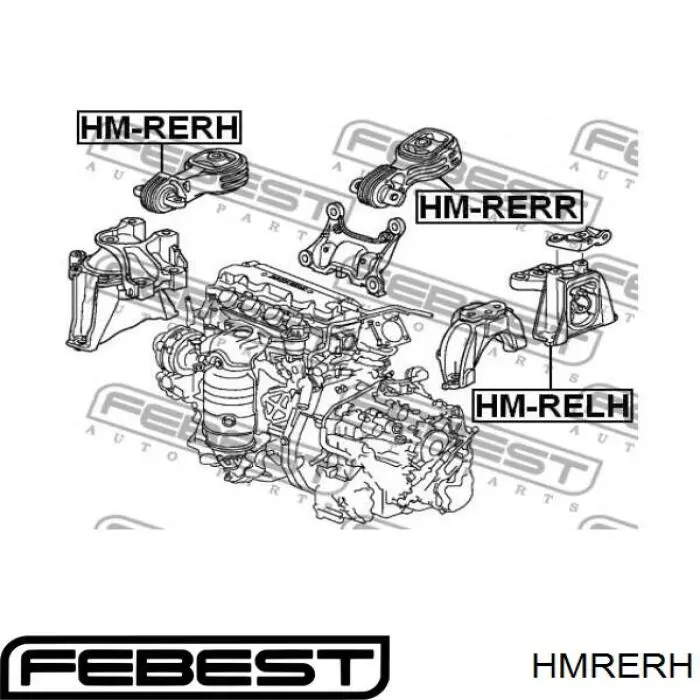 Подушка (опора) двигателя правая верхняя HMRERH Febest