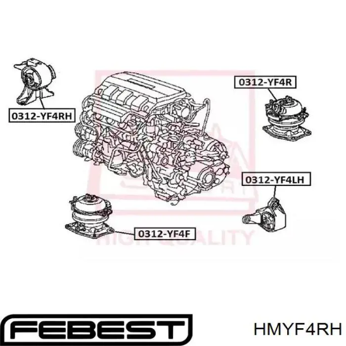 Купить HMYF4RH Febest Правая опора двигателя