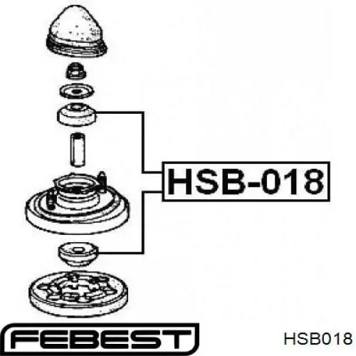 Silentblock de amortiguador delantero HSB018 Febest