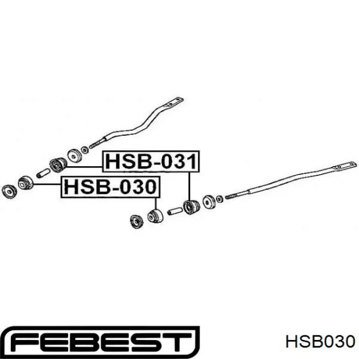 HSB030 Febest втулка передней радиальной тяги передняя