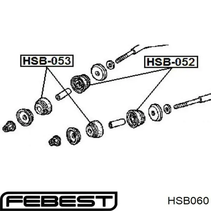 Купить HSB060 Febest Втулка передней радиальной тяги передняя