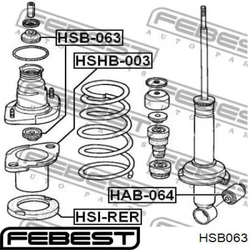 HSB063 Febest Втулка штока амортизатора заднего