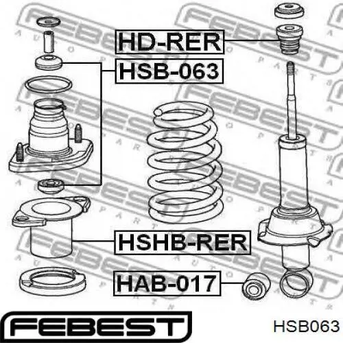 Втулка амортизатора заднего Febest HSB063
