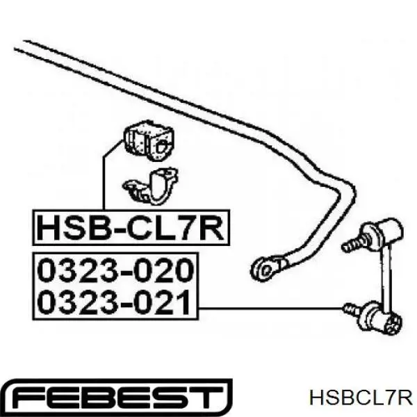 Casquillo de barra estabilizadora trasera HSBCL7R Febest