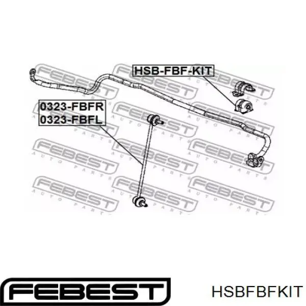 Втулка стабилизатора переднего левая Febest HSBFBFKIT