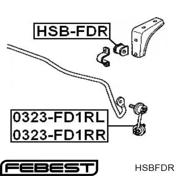 Casquillo de barra estabilizadora trasera HSBFDR Febest