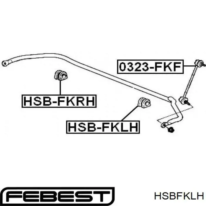 HSB-FKLH Febest втулка стабилизатора переднего левая