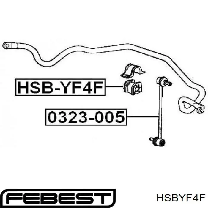 Casquillo de barra estabilizadora delantera HSBYF4F Febest