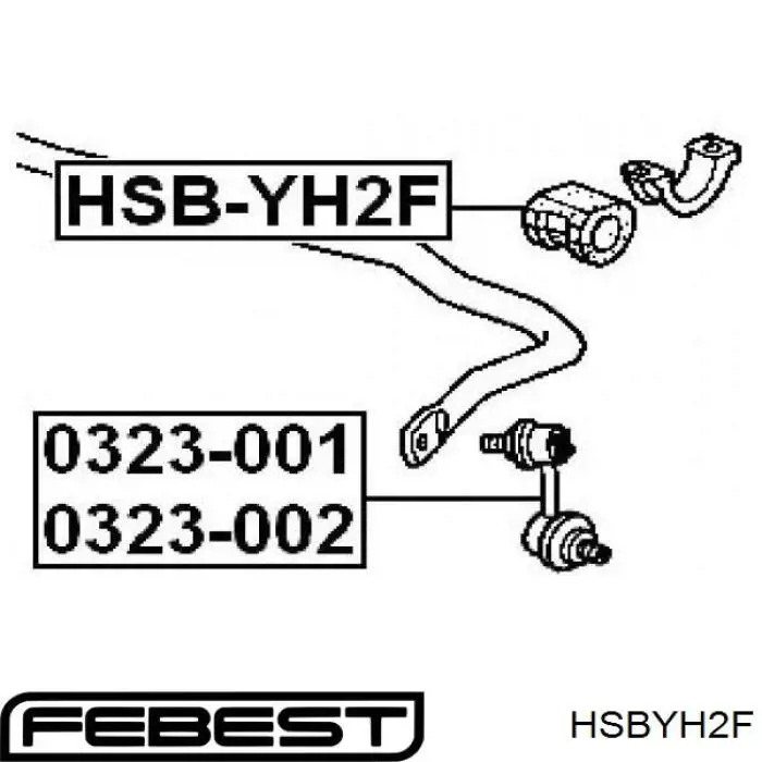 Casquillo de barra estabilizadora delantera HSBYH2F Febest