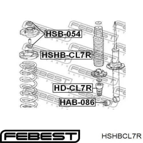 Caperuza protectora/fuelle, amortiguador trasero HSHBCL7R Febest