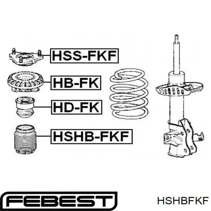 Caperuza protectora/fuelle, amortiguador delantero HSHBFKF Febest
