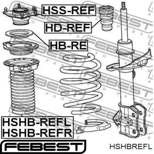 HSHB-REFL Febest пыльник амортизатора переднего