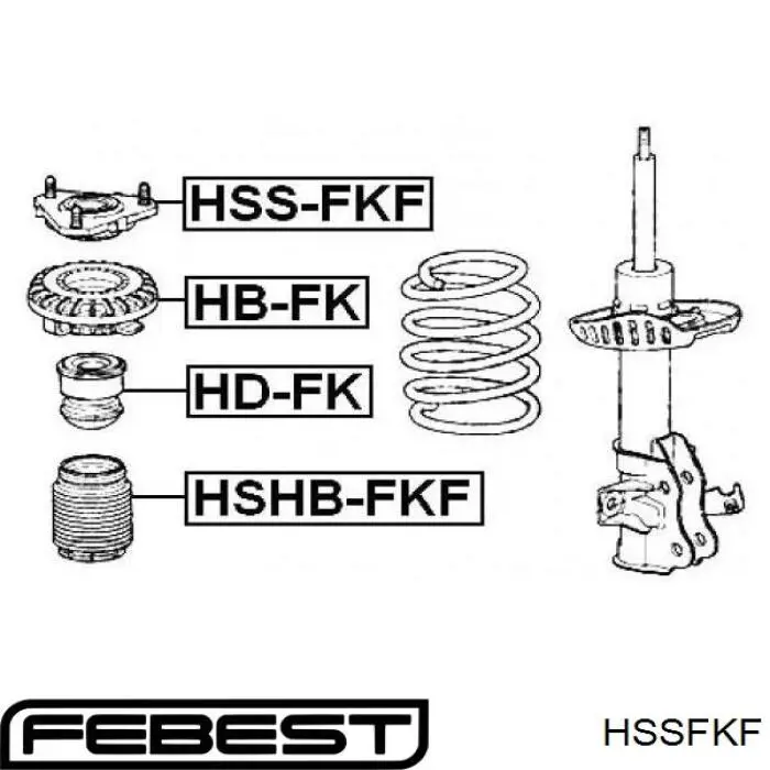 Купить HSSFKF Febest Опора переднего амортизатора