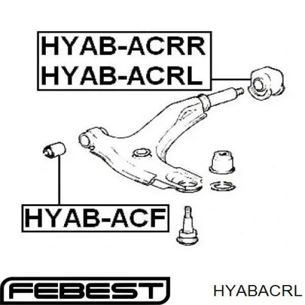 Купить HYABACRL Febest Сайлентблок нижний передней подвески