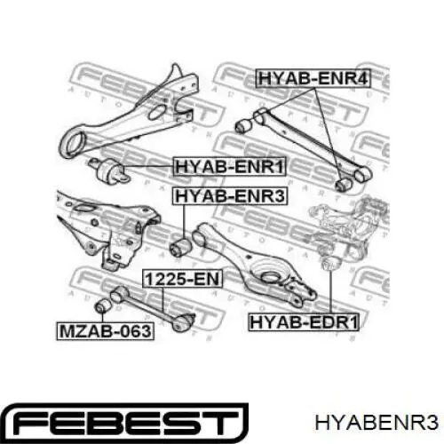 Купить HYABENR3 Febest Сайлентблок заднего нижнего рычага
