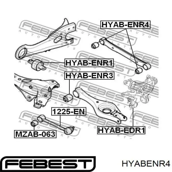 Сайлентблок заднего поперечного рычага HYABENR4 Febest