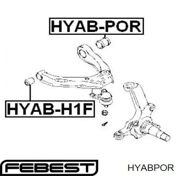 Купить HYABPOR Febest Сайлентблок нижний передней подвески