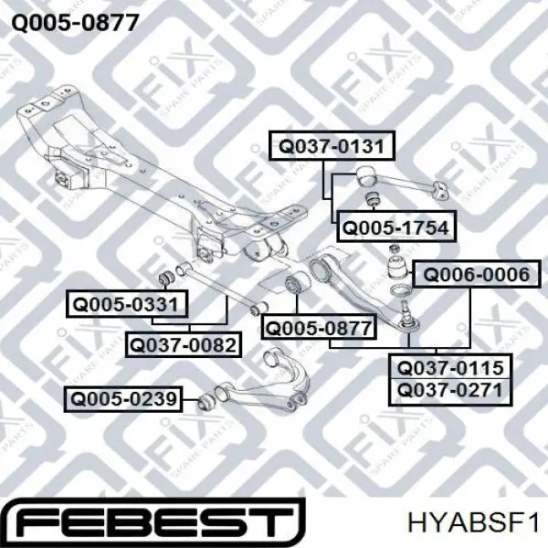 HYABSF1 Febest Сайлентблок задней тяги
