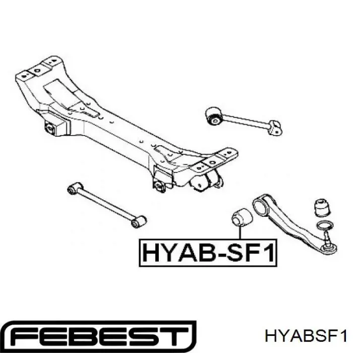 Купить HYABSF1 Febest Сайлентблок заднего нижнего рычага