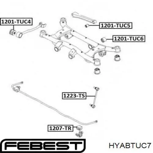 HYABTUC7 Febest Сайлентблок балки моста