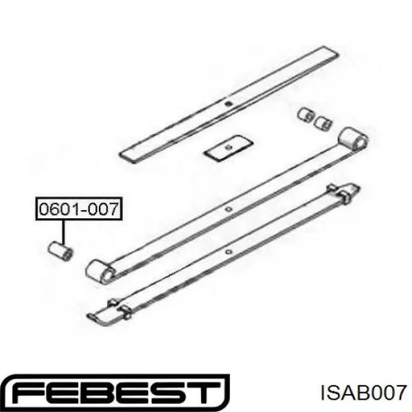 Купить ISAB007 Febest Сайлентблок (втулка) рессоры передней