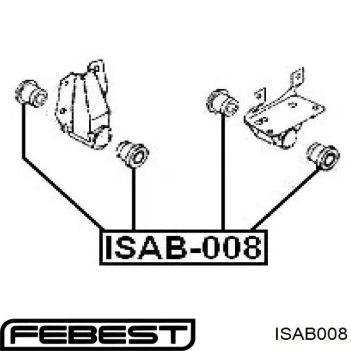 Silentblock de ballesta delantera ISAB008 Febest