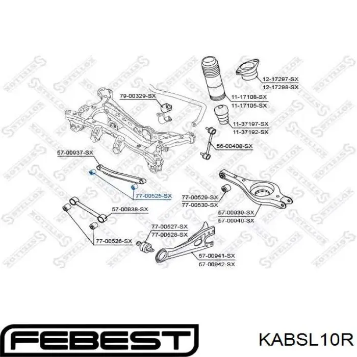 Сайлентблок тяги поперечной (задней подвески) KABSL10R Febest