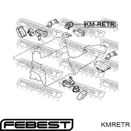 Подушка трансмиссии (опора раздаточной коробки) Febest KMRETR