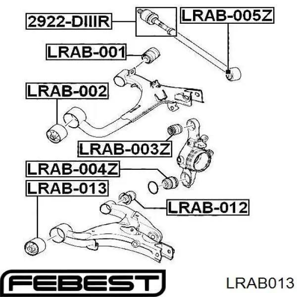 Сайлентблок заднего нижнего рычага RGX500100 Land Rover