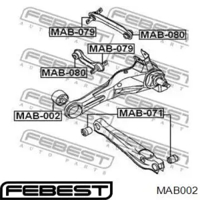Сайлентблок заднего продольного рычага, передний Febest MAB002 цена, от 12.68 USD