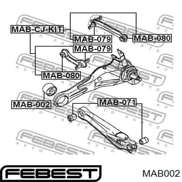 Сайлентблок заднего продольного рычага передний MAB002 Febest